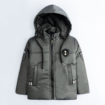 China puffer Jacket- Charcoal B