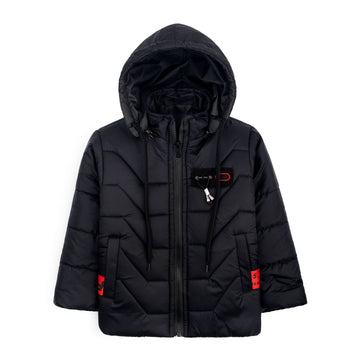 Stylish puffer Jacket- D Black