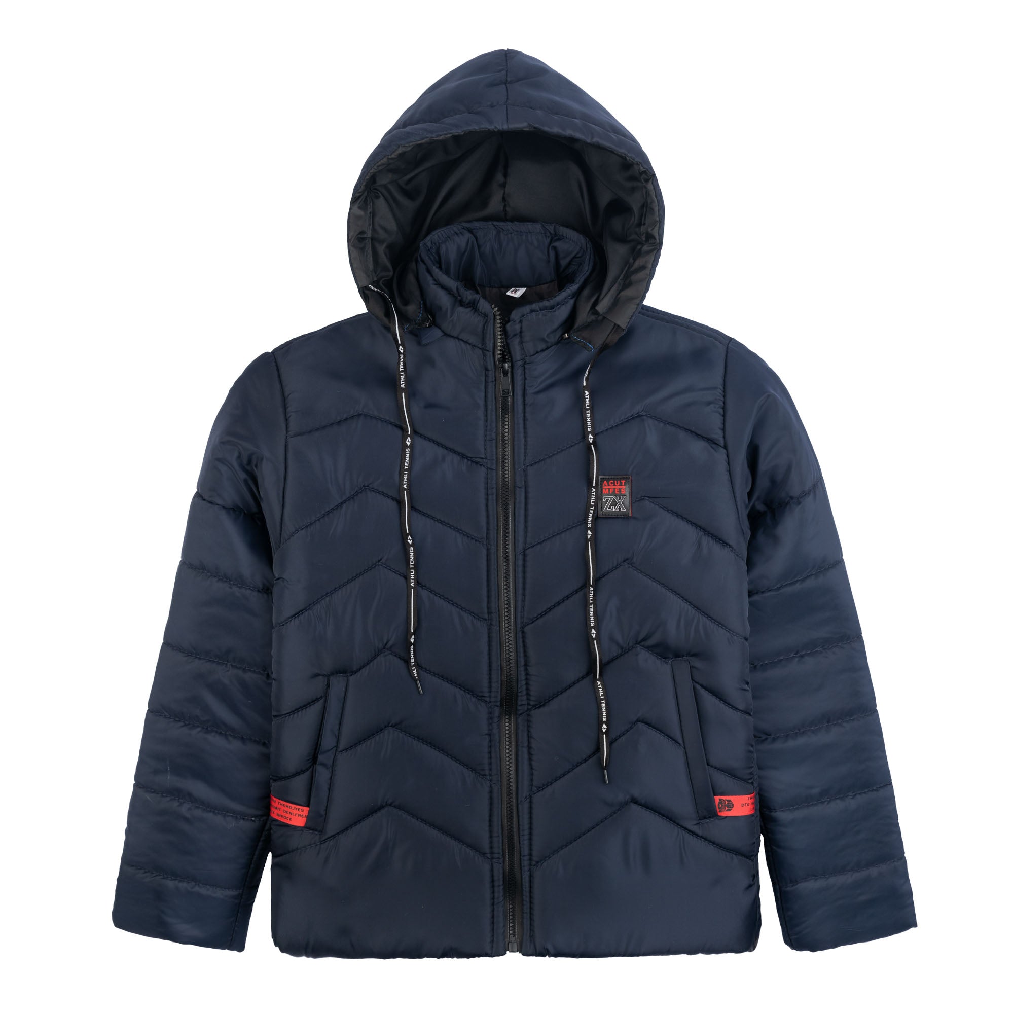 Full Sleeve Puffer Jacket-Blue