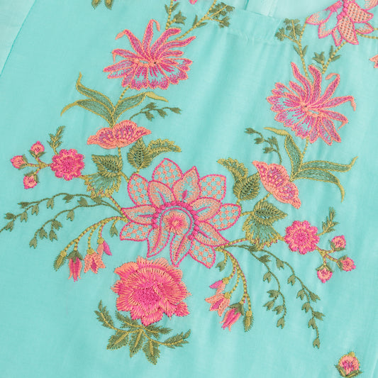 Aqua Embroidered-2pcs