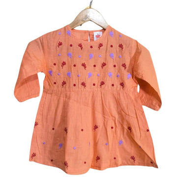 Peach Embroidered Top