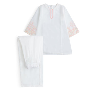 White Embroidered-2pcs