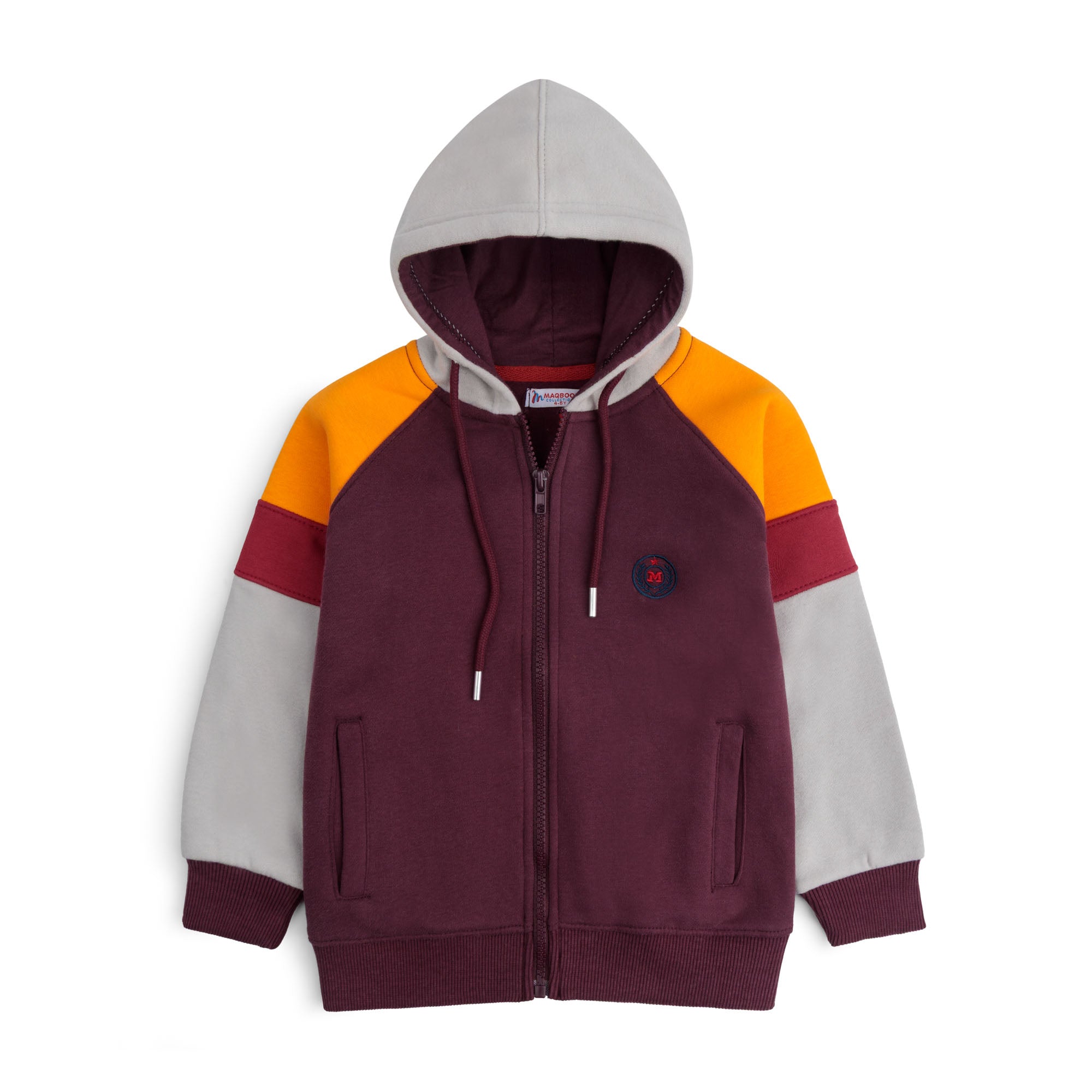 Maroon/ Grey Zipper