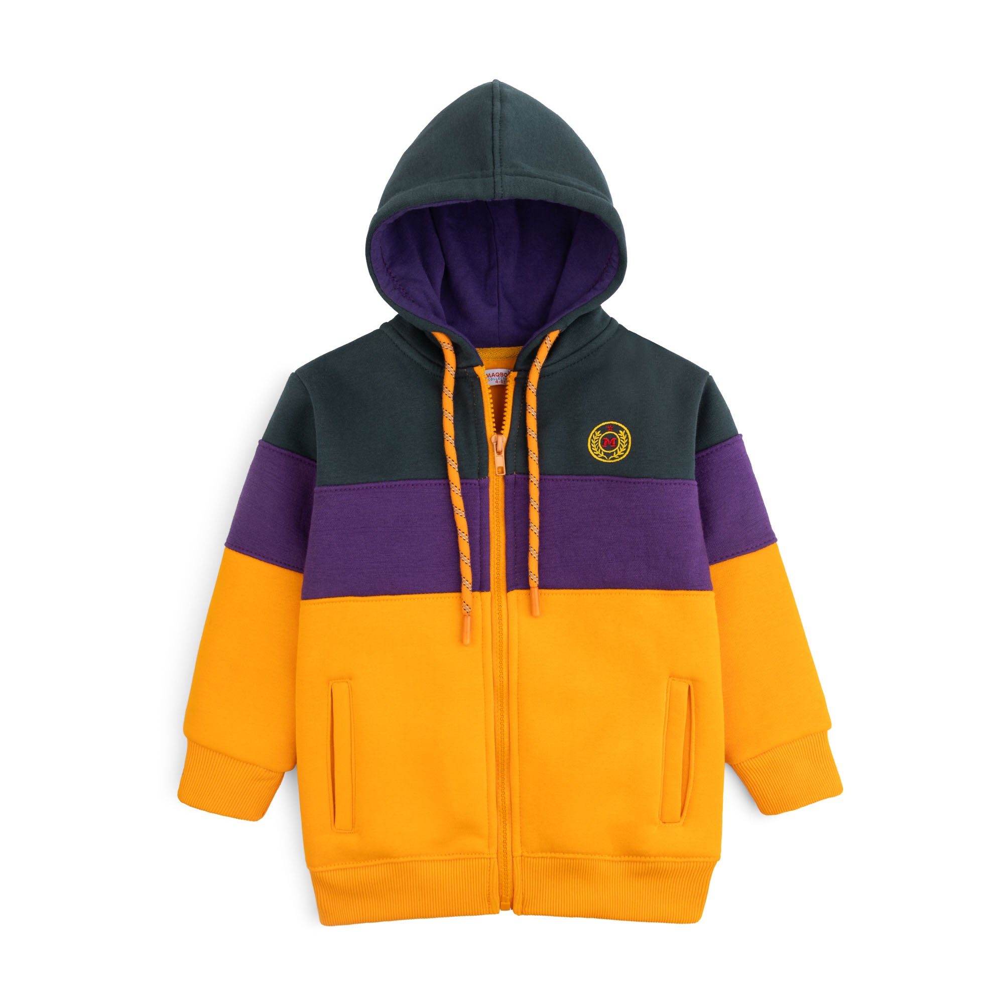 Orange/ Green Zipper