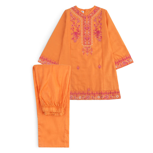Peach Embroidered-2Pcs