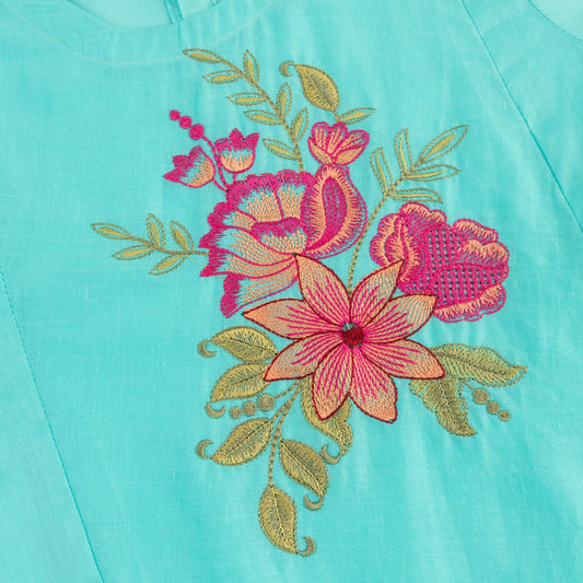 Aqua PF Embroidered-2Pcs