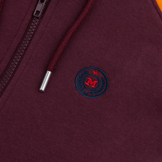 Maroon/ Grey Zipper