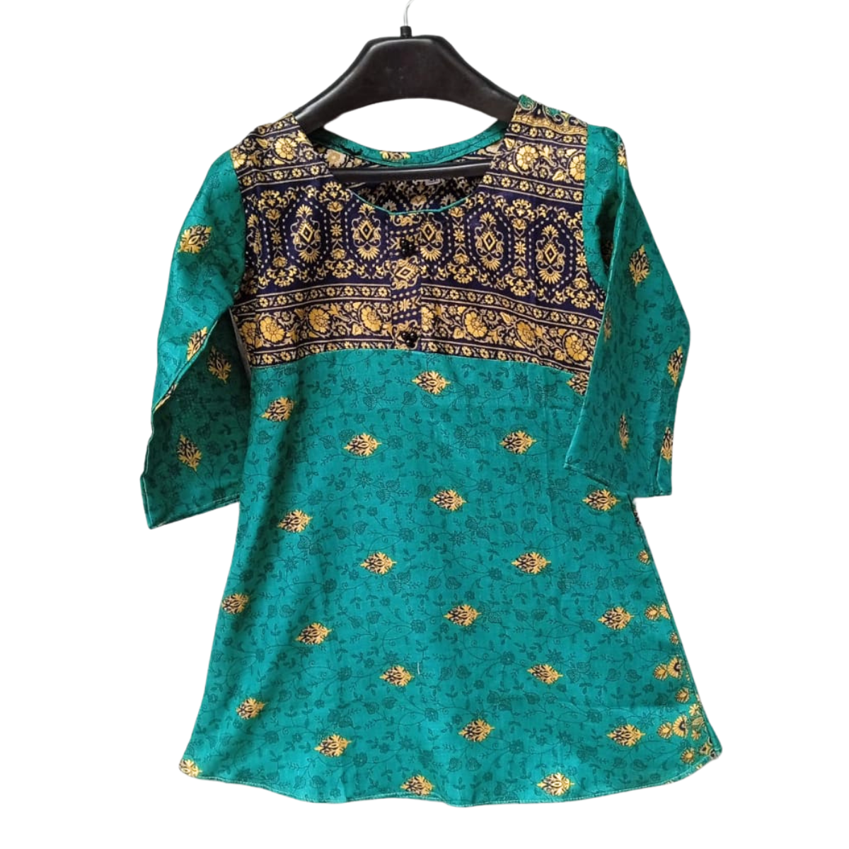 Green Gold Printed Top