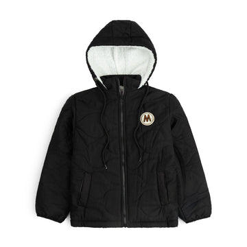 Stylish puffer Jacket- Black Fer