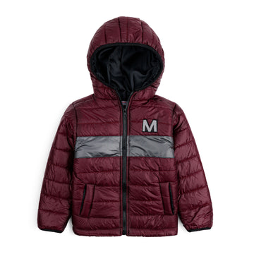 Stylish puffer Jacket- Maroon N