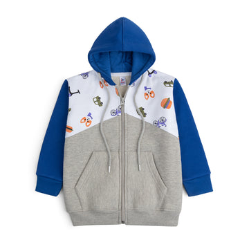 Grey R Blue Zipper