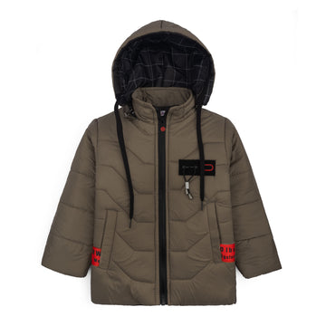 Stylish puffer Jacket- D Brown