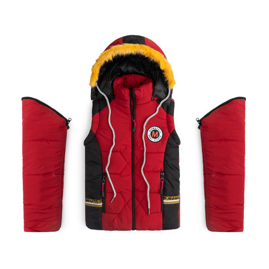 China Fer Jacket- Red/Black