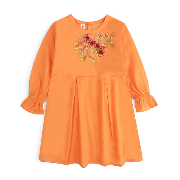 Orange Embroidered Top