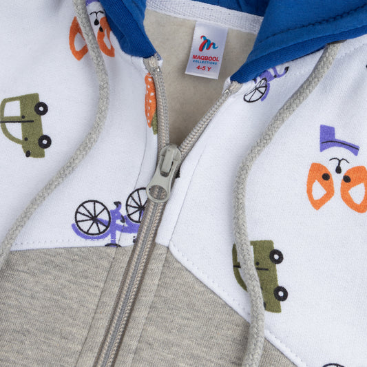 Grey R Blue Zipper