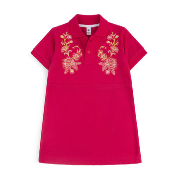 Pink Embroidered Polo Shirt