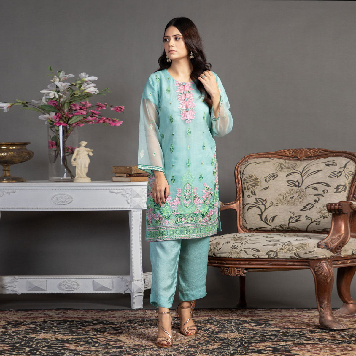 Gulnaz Embroidered Two Piece