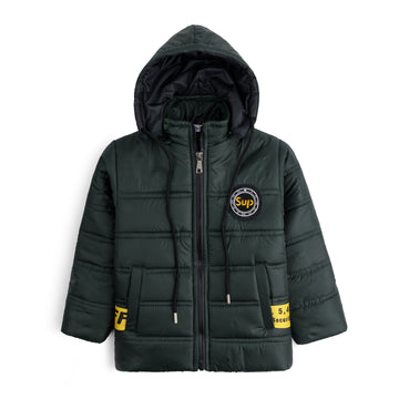 Stylish puffer Jacket- Dark Green