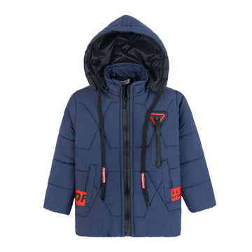 Stylish puffer Jacket- Navy Blue B