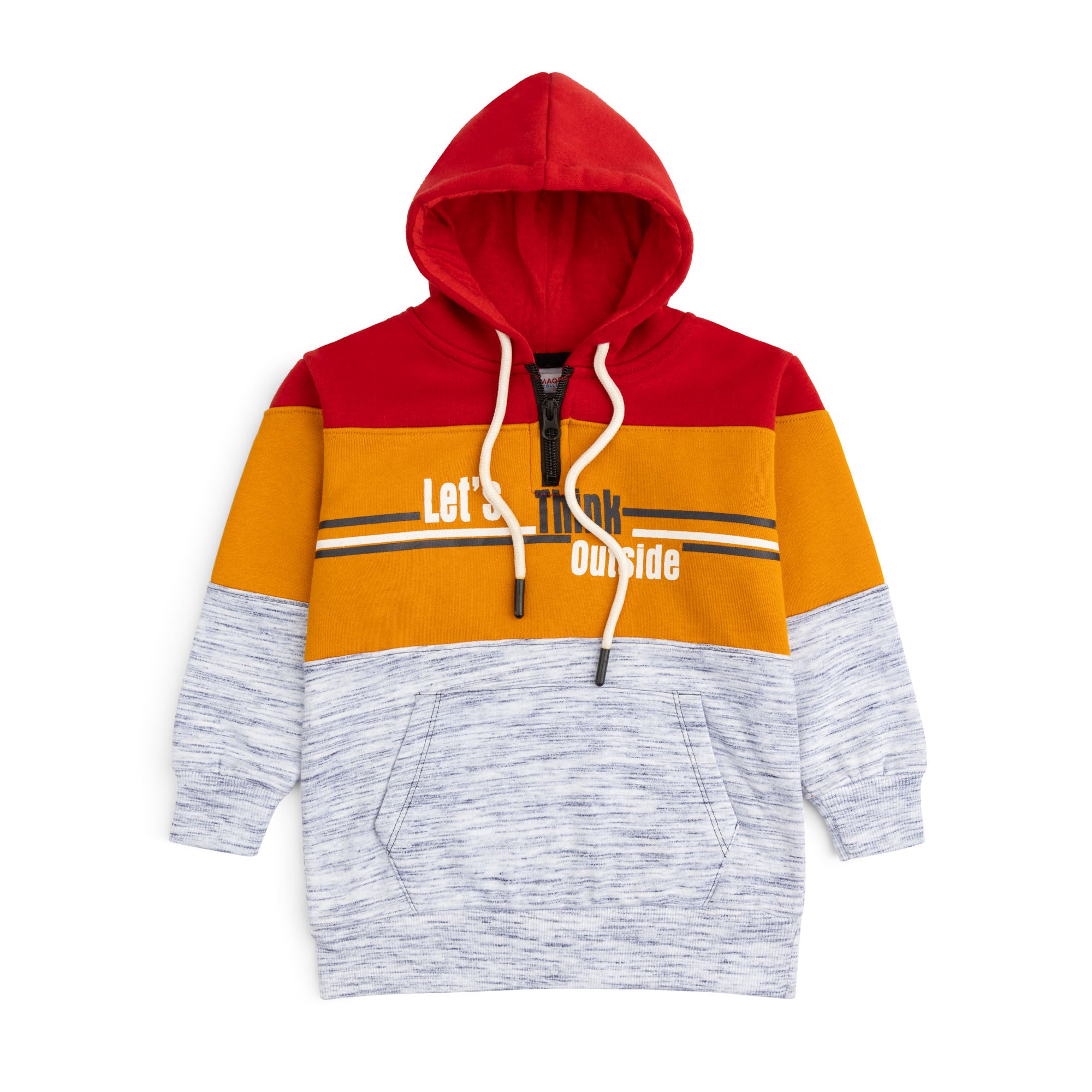 Mustard White Half Zipper