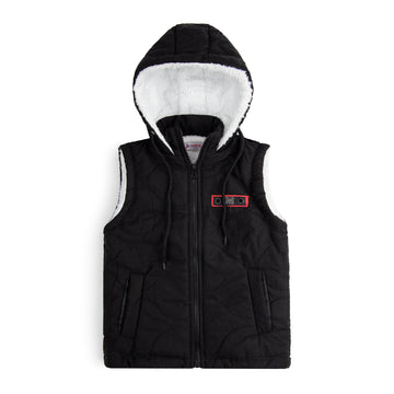 Black Fer S/L Fashion Puffer Jacket