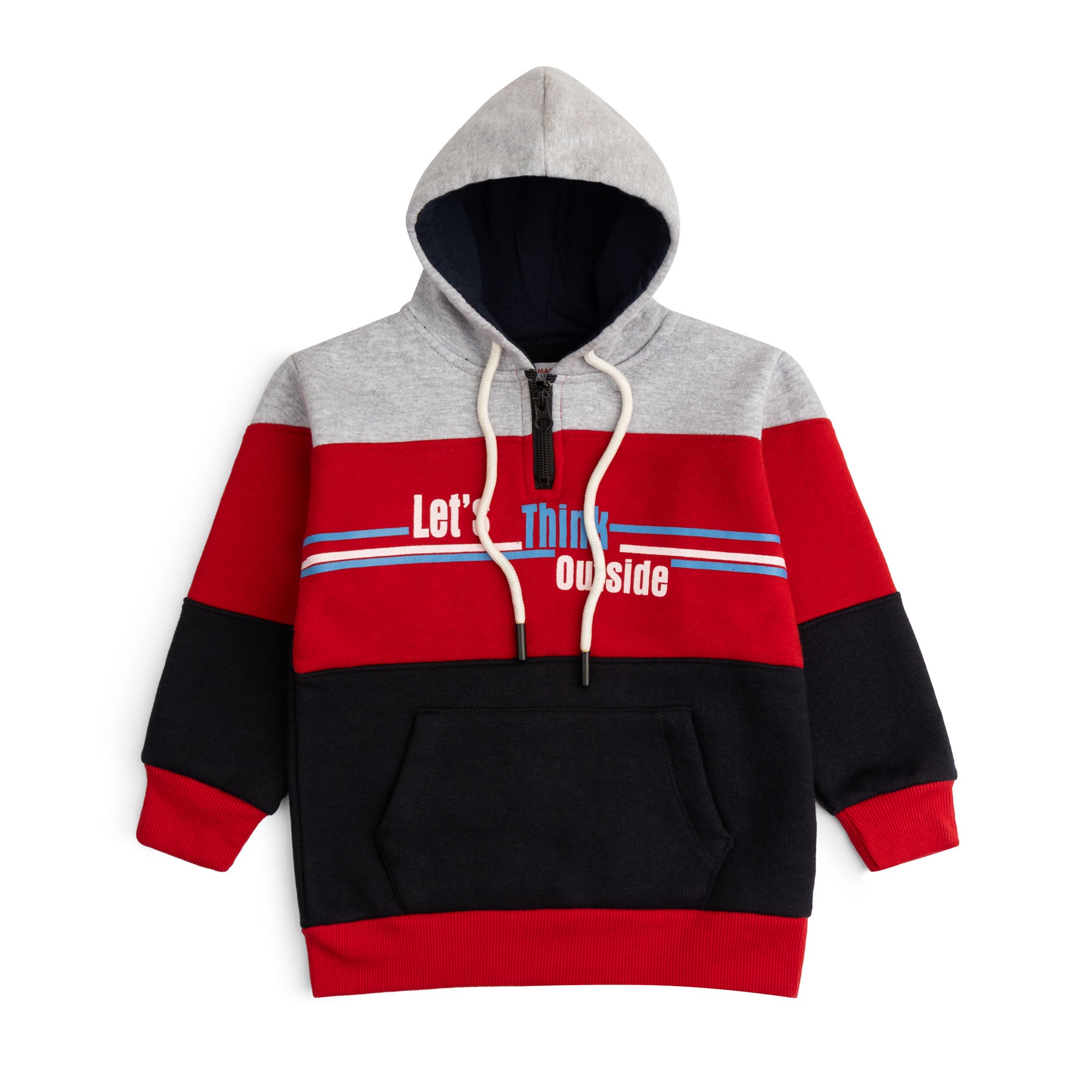 Black Red Half Zipper