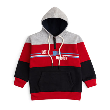 Black Red Half Zipper