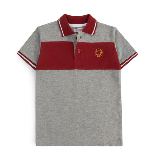 Grey Maroon Polo Shirt