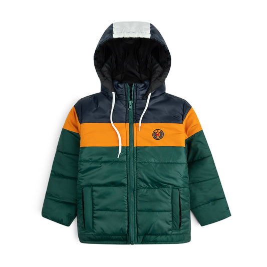 Stylish puffer Jacket- Green Yellow