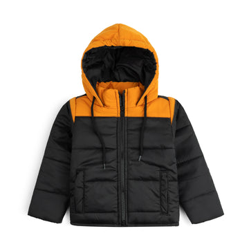 Stylish puffer Jacket- Black Mustard