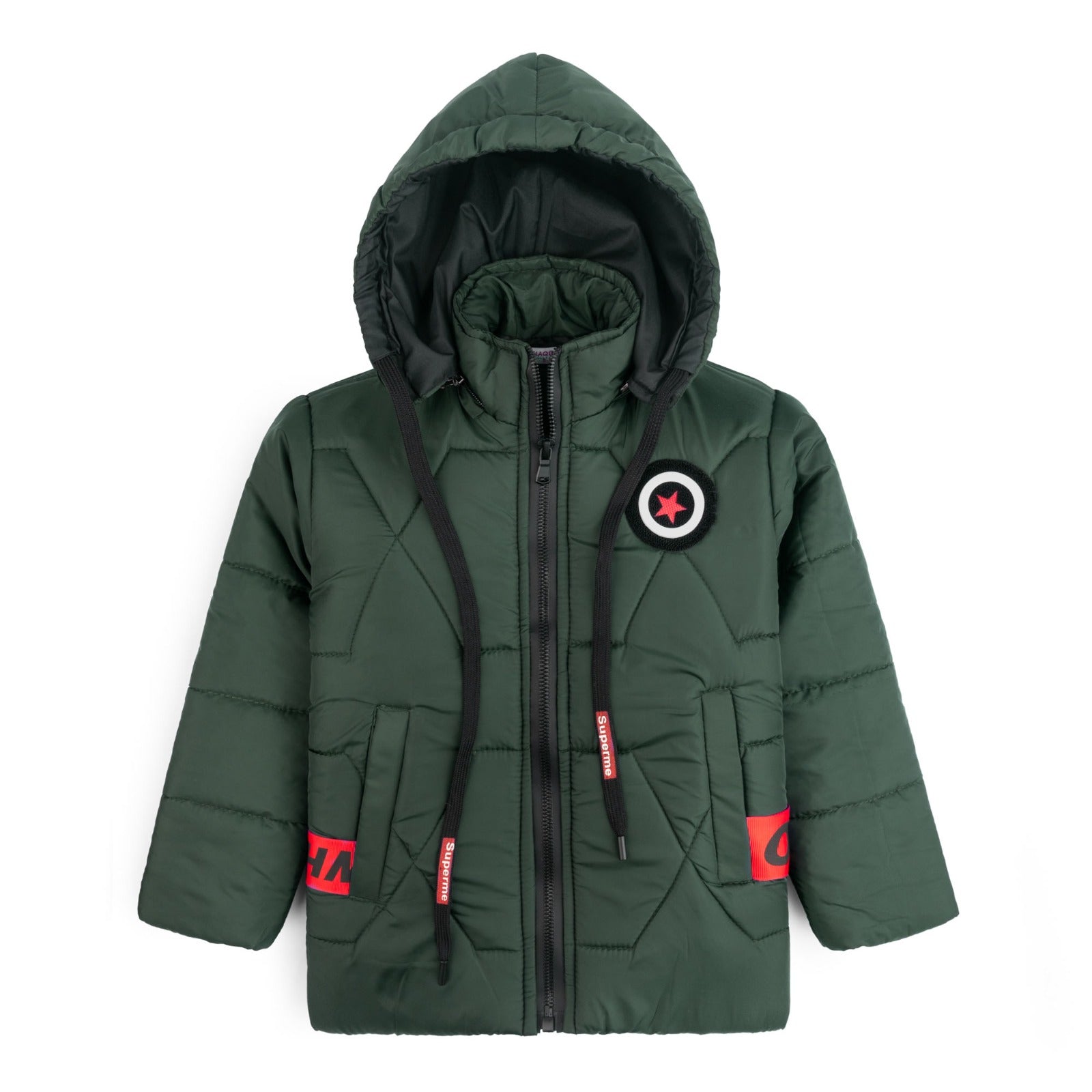 Stylish puffer Jacket- Dark Green