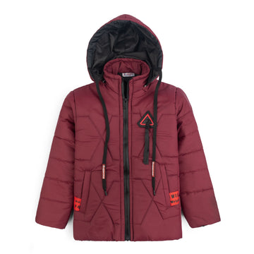 Stylish puffer Jacket- Maroon DK