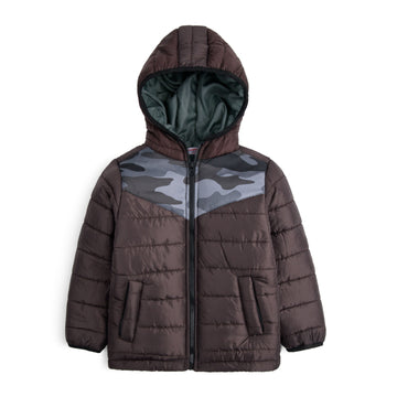 Stylish puffer Jacket- Brown N