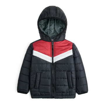 Stylish puffer Jacket- Black Red
