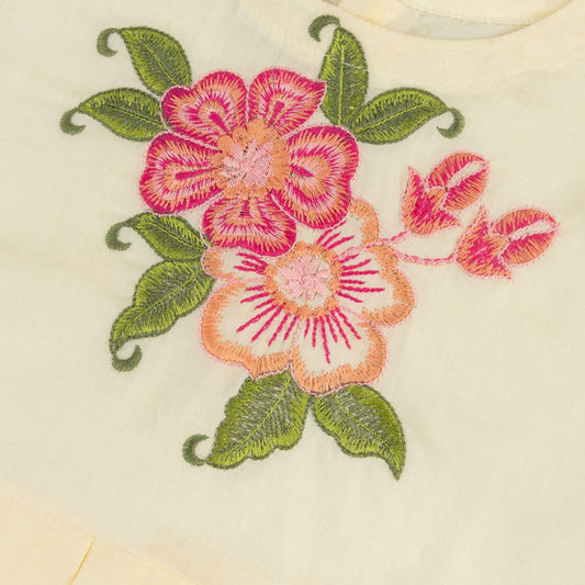 Off White Embroidered Top