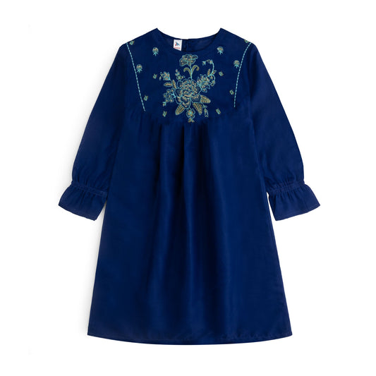 Blue Embroidered Top