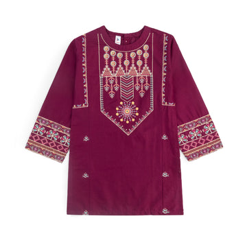 Purple N Embroidered Shirt