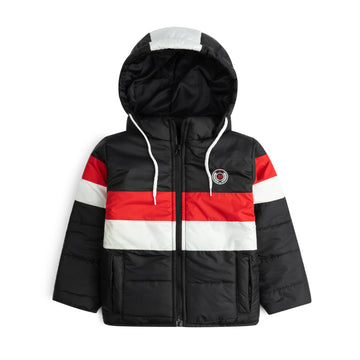 Stylish puffer Jacket- Black Red