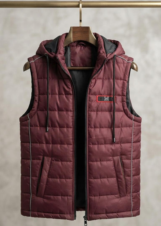 Maroon S/L Fashion Puffer Jacket