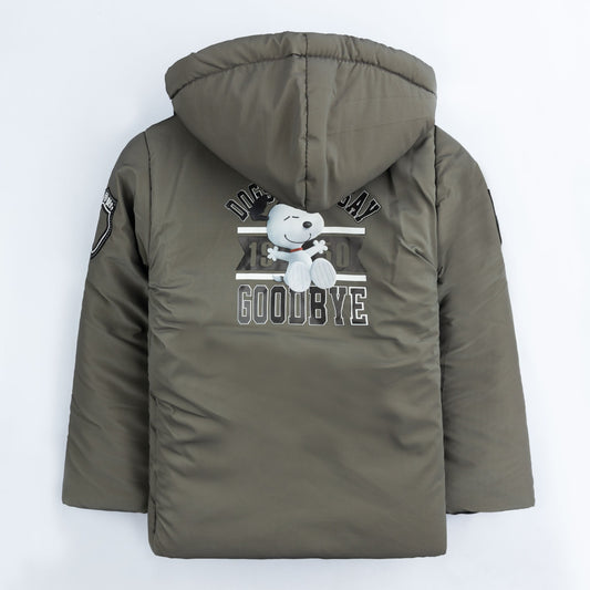 China puffer Jacket- Charcoal B