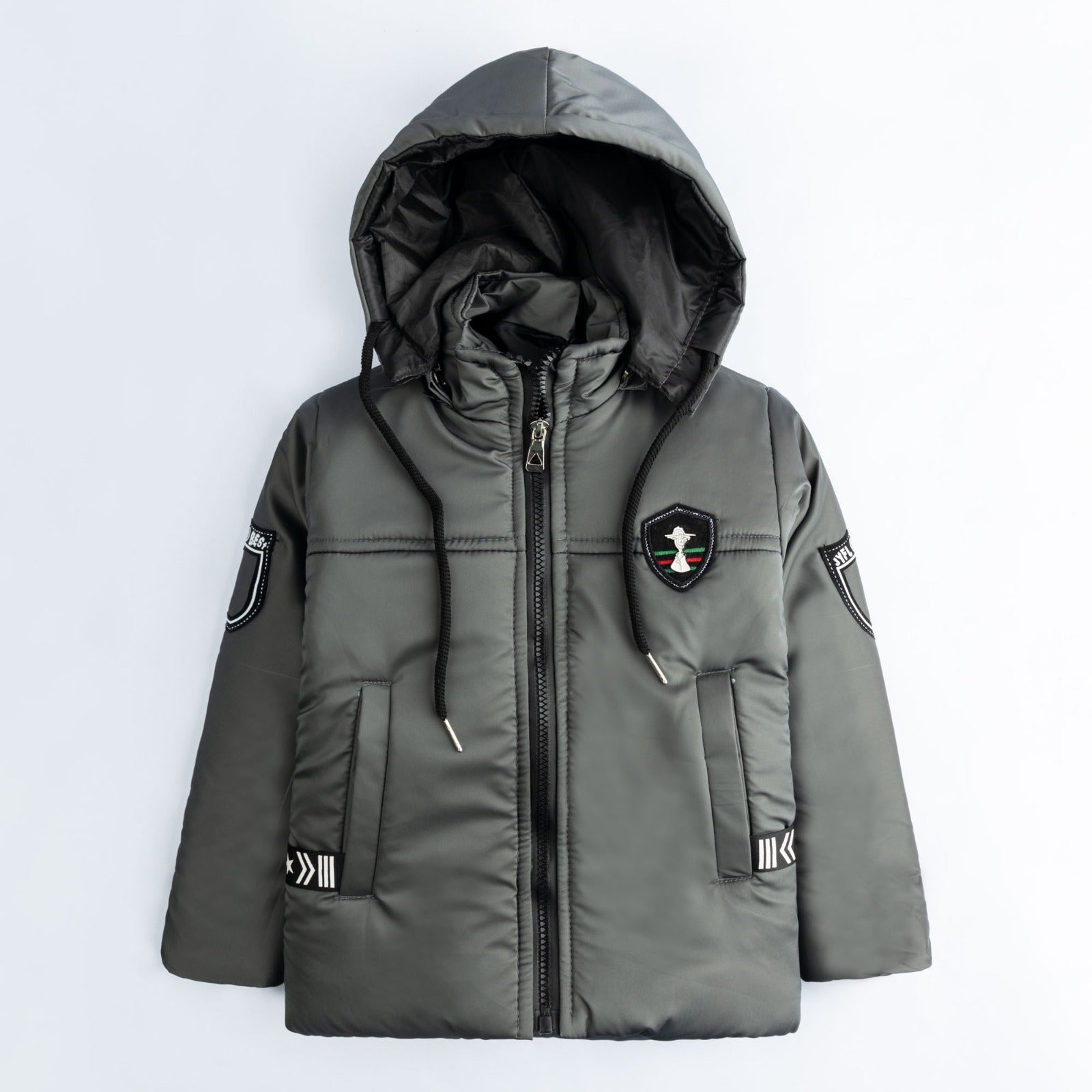 China puffer Jacket- Charcoal B