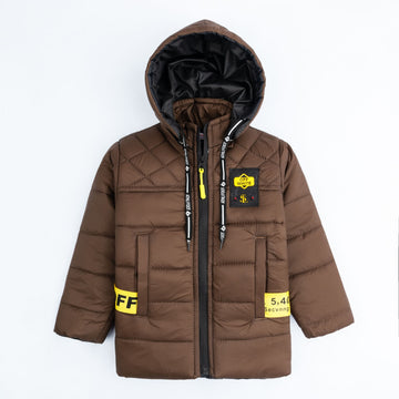 Stylish puffer Jacket- Brown