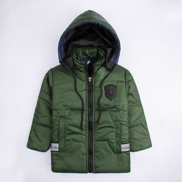 Stylish puffer Jacket- D Green