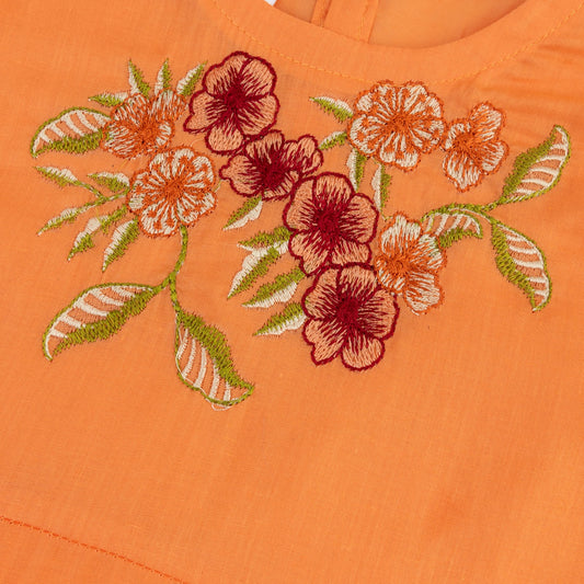 Peach Embroidered Top