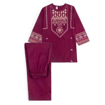 Purple N Embroidered-2Pcs