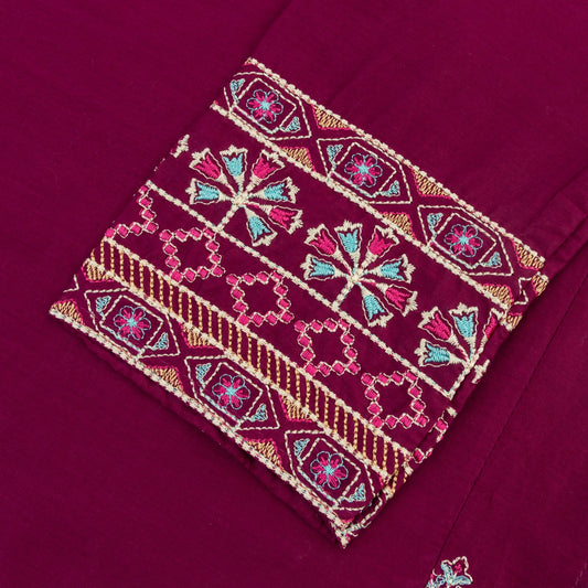 Purple N Embroidered-2Pcs