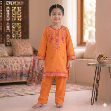 Peach Embroidered-2Pcs