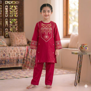 Magenta N Embroidered-2Pcs