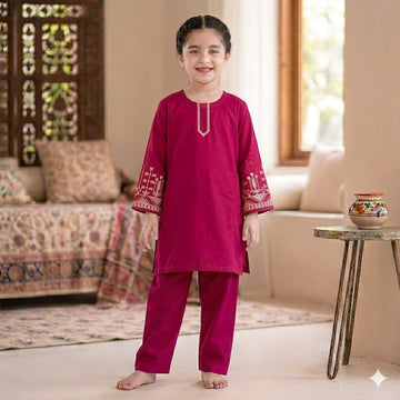 Magenta Embroidered-2Pcs