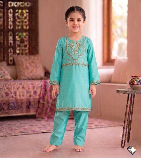 Aqua SN Embroidered-2pcs